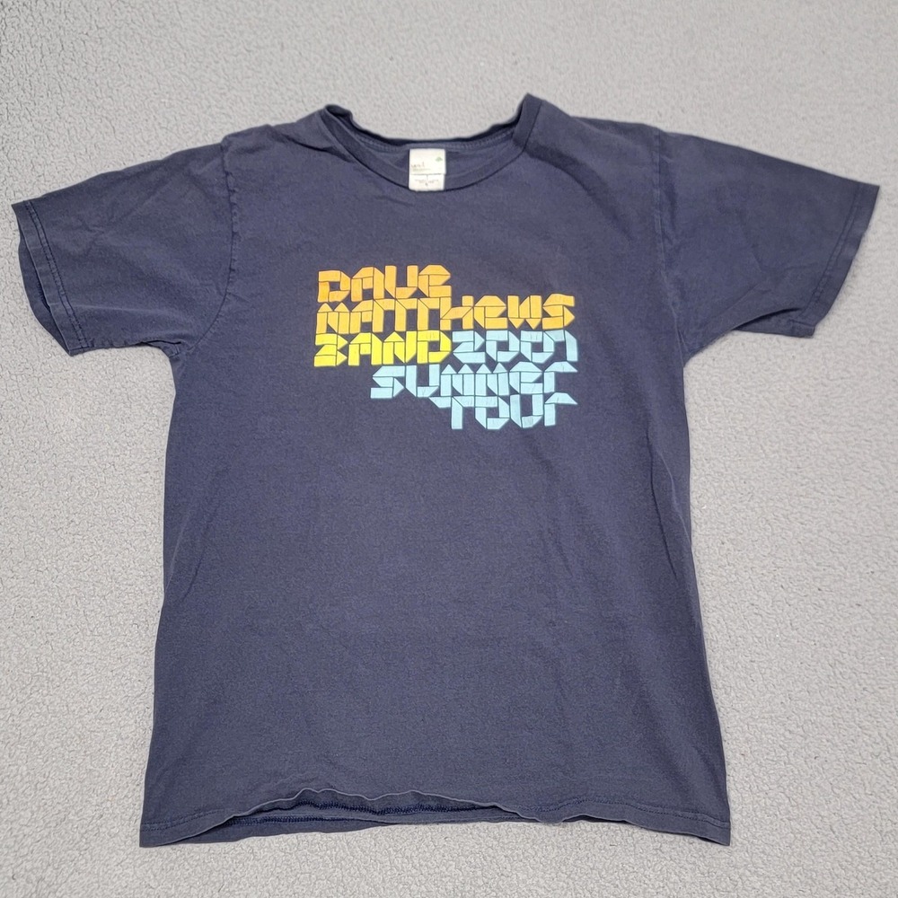Dave‎ Matthews Band Shirt Mens M (Fits Small) Blue 2007 Summer Tour Graphic Tee